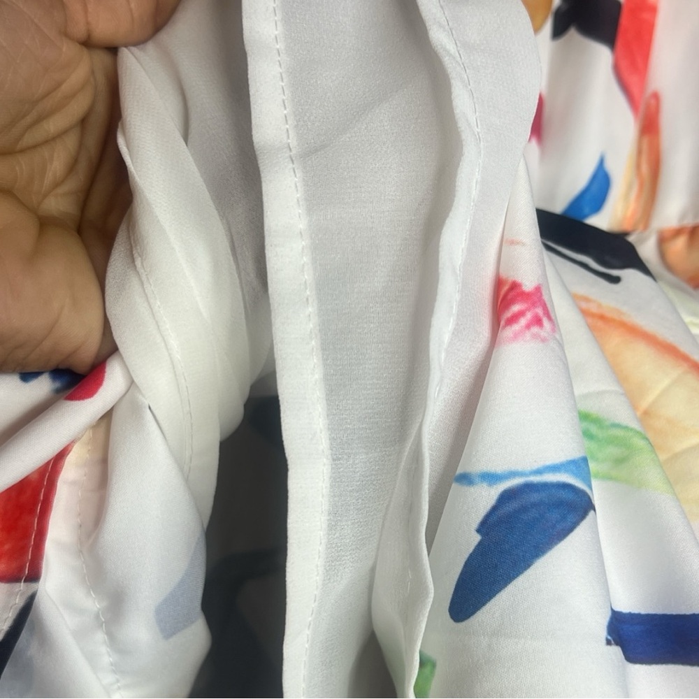 Colorful Abstract Off-Shoulder Crop and Layered Maxi Set, Size: Med - Picture 7 of 11